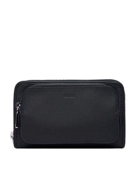 BOSS Saszetka nerka 50529286 Granatowy. Niebieskie saszetki i nerki Boss, bez wzorów, ze skóry. Za 1,249.00 zł.