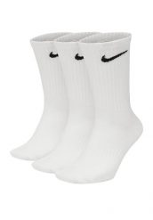 Skarpetki Unisex Adult Everyday Cushioned Crew (zestaw 3 Sztuk). Białe skarpety Nike, bez wzorów, z bawełny. Za 177.99 zł.