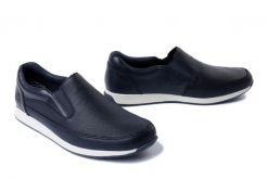 RIEKER 11953-14 blue, półbuty męskie. Niebieskie eleganckie półbuty Rieker, bez wzorów, bez obcasa, bez zapięcia. Za 262.43 zł.