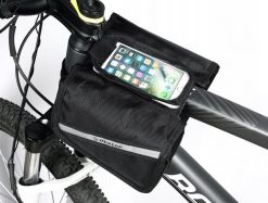 Torba rowerowa sakwa saszetka uchwyt rowerowy na telefon DUNLOP. Czarne torby na ramię Dunlop, z aplikacjami, z materiału, zdobione, bez dodatków. Za 55.00 zł.