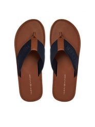 Tommy Hilfiger Japonki Jacquard Logo FM0FM05808 Granatowy. Niebieskie japonki Tommy Hilfiger, bez wzorów, z materiału. Za 229.99 zł.