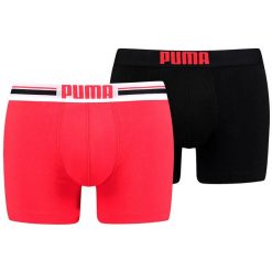Bokserki treningowe męskie Puma Placed Logo Boxer 2 pack. Czarne bokserki Puma, m, bez wzorów. Za 83.99 zł.