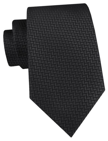 Męski Krawat Alties - Czarny z Delikatną Fakturą Tkaniny. Czarne krawaty i muchy Alties, bez wzorów, z tkaniny. Za 55.00 zł.