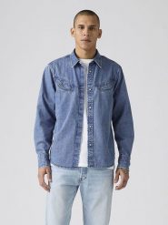 Levi's Koszula dżinsowa w kolorze błękitnym rozmiar: L. Niebieskie koszule Levi's®, l, bez wzorów, z bawełny, bez kołnierzyka, bez ramiączek. Za 170.47 zł.