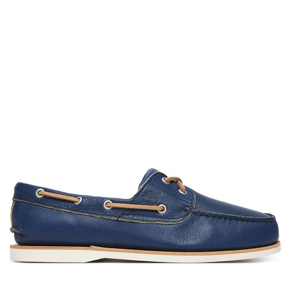Półbuty Timberland. Niebieskie eleganckie półbuty Timberland, bez wzorów, bez obcasa, bez zapięcia. Za 699.99 zł.