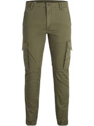 Jack & Jones Bojówki "Paul" w kolorze oliwkowym rozmiar: W30/L34. Brązowe joggery i bojówki Jack & Jones, l, bez wzorów, z bawełny. Za 101.70 zł.