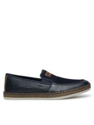 Rieker Półbuty B5271-14 Niebieski. Niebieskie eleganckie półbuty Rieker, bez wzorów, z materiału, bez obcasa, bez zapięcia. Za 329.99 zł.