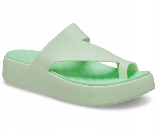 Klapki Dla Dorosłych Crocs Getaway Platform Toe Loop. Zielone klapki Crocs, z materiału. Za 159.99 zł.
