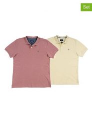 The Time of Bocha Koszulki polo (2 szt.) w kolorze żółtym i jasnoróżowym rozmiar: XL. Różowe koszulki polo The Time of Bocha, xl, bez wzorów, z bawełny, bez kołnierzyka, bez ramiączek. Za 165.99 zł.