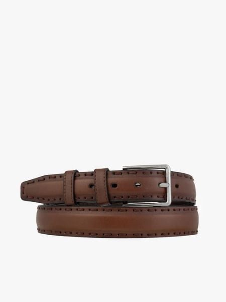 Brązowy pasek ze skóry licowej. Brązowe paski Brawo sp. z o.o., bez wzorów, z denimu, casualowe. Za 129.99 zł.