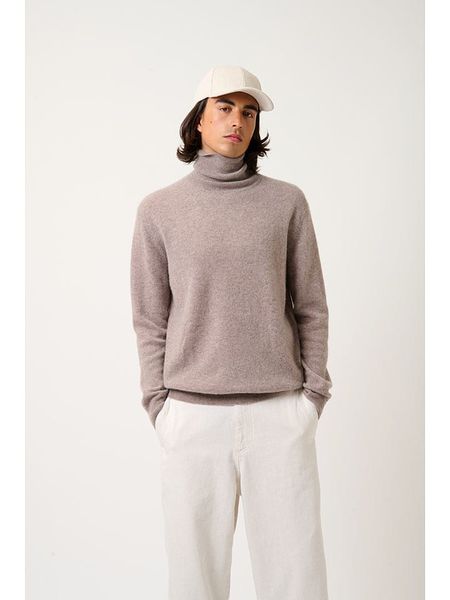 AUTHENTIC CASHMERE Kaszmirowy golf "Bange" w kolorze szarobrązowym rozmiar: XL. Brązowe golfy AUTHENTIC CASHMERE, xl, bez wzorów, z kaszmiru, bez ramiączek. Za 434.99 zł.