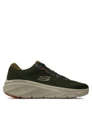 Skechers Sneakersy D'Lux Walker 2.0 232714 Khaki. Brązowe buty sportowe casual Skechers, bez wzorów, z materiału, bez zapięcia. Za 319.99 zł.