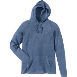 Sweter z kapturem Regular Fit bonprix niebieski dżins. Swetry nierozpinane marki bonprix. Za 34.99 zł.
