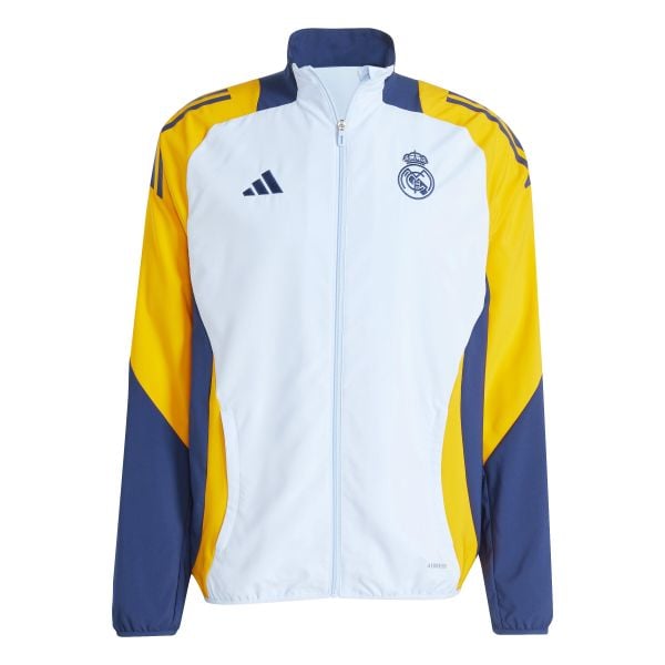 Bluza dresowa Prematch Real Madrid 2024/25. Niebieskie bluzy Adidas, bez wzorów, z dresówki, bez kaptura. Za 343.00 zł.