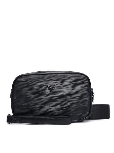 Guess Saszetka HMMIPW P6350 Czarny. Czarne saszetki i nerki Guess, z aplikacjami, ze skóry, bez dodatków. Za 324.99 zł.