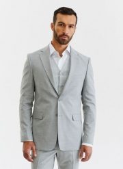 PAKO LORENTE – Męska jasnoszara marynarka garniturowa. Szare garnitury Pako Lorente, m, bez wzorów, z tkaniny. Za 699.99 zł.