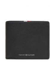 Tommy Hilfiger Portfel Th Corp Cc Flap & Coin AM0AM13741 Czarny. Czarne portfele Tommy Hilfiger, bez wzorów, ze skóry. Za 259.99 zł.