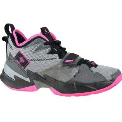 Buty do chodzenia męskie Nike Jordan Why Not ZER03. Szare buty sportowe casual Jordan, bez wzorów, z materiału, za kostkę, bez zapięcia. Za 861.00 zł.