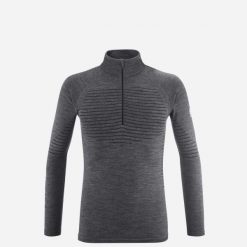 Koszulka termoaktywna męska MILLET Drynamic Warm 1/2 Zip M merino. Szare bielizna termoaktywna Millet, na zimę, l, bez wzorów, z dzianiny, bez ramiączek, narciarskie. Za 349.00 zł.