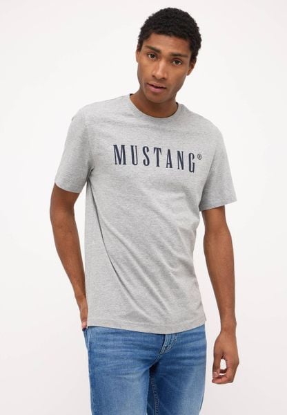 Męski T-Shirt Koszulka MUSTANG Style Austin Mid Grey Melange 1014695 4140. Szare t-shirty Mustang, m, bez wzorów, z bawełny, bez kołnierzyka, bez ramiączek. Za 69.99 zł.