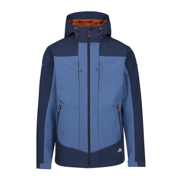 Trespass Tamston- Męska kurtka softshell granatowa. Niebieskie kurtki Trespass, na lato, m, z aplikacjami, z softshellu, bez kaptura. Za 346.99 zł.
