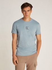 CALVIN KLEIN JEANS Koszulka w kolorze błękitnym rozmiar: XXL. Niebieskie bezrękawniki Calvin Klein Jeans, xxl, bez wzorów, z bawełny, bez kołnierzyka, bez ramiączek. Za 106.13 zł.