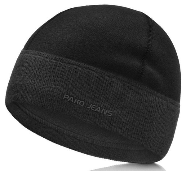 Ciepła, Zimowa Czapka - Podszyta Polarem - Pako Jeans - Czarna. Czarne czapki zimowe Pako Jeans, bez wzorów, z jeansu. Za 45.00 zł.