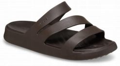 Klapki Dla Dorosłych Crocs Getaway Strappy. Brązowe klapki Crocs, z materiału. Za 139.99 zł.