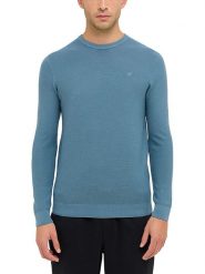 Mustang Sweter w kolorze niebieskim rozmiar: XXL. Niebieskie swetry nierozpinane Mustang, xxl, bez wzorów, z bawełny, bez kołnierzyka, bez ramiączek. Za 135.49 zł.
