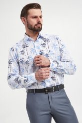 Koszula męska lniana KARL LAGERFELD. Koszule KARL LAGERFELD, m, bez wzorów, bez kołnierzyka, bez ramiączek. W wyprzedaży za 454.30 zł.