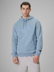4F Bluza dresowa regular z kapturem męska - niebieska L. Niebieskie bluzy z kapturem 4F, l, bez wzorów, z dresówki, z kapturem. Za 189.99 zł.