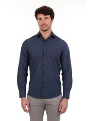 The Time of Bocha Koszula - Regular fit - w kolorze granatowym rozmiar: XL. Niebieskie koszule The Time of Bocha, xl, bez wzorów, z bawełny, bez kołnierzyka, bez ramiączek. Za 118.84 zł.