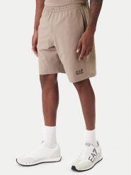 EA7 Emporio Armani Szorty sportowe 8NPS65 PJVRZ U6167 Beżowy Regular Fit. Brązowe krótkie spodenki sportowe EA7 Emporio Armani, m, bez wzorów, z bawełny. Za 359.99 zł.