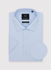 PAKO LORENTE - Niebieska koszula męska z krótkim rękawem. Niebieskie koszule Pako Lorente, na wiosnę, m, bez wzorów, z bawełny, bez kołnierzyka, bez ramiączek. Za 249.99 zł.