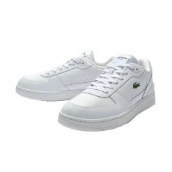 Męskie Skórzane Buty Treningowe TClip Set. Białe buty treningowe LACOSTE, bez wzorów, bez zapięcia. Za 574.99 zł.
