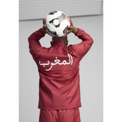 Męska tkana kurtka przedmeczowa Maroko PUMA. Czerwone kurtki Puma, m, bez wzorów, bez kaptura. Za 383.00 zł.