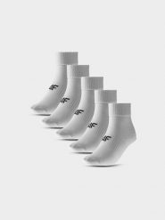 4F Skarpetki casual za kostkę (5-pack) męskie - białe 39-42. Białe skarpety 4F, bez wzorów, z bawełny. Za 59.99 zł.