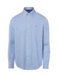 Tommy Hilfiger Koszula męska Mężczyźni Regular Fit niebieski|biały w paski, M. Białe koszule Tommy Hilfiger, m, bez wzorów, z bawełny, bez kołnierzyka, bez ramiączek. Za 409.95 zł.