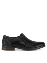 Rieker Półbuty 10351-00 Czarny. Czarne eleganckie półbuty Rieker, bez wzorów, ze skóry, bez obcasa, bez zapięcia. Za 429.99 zł.
