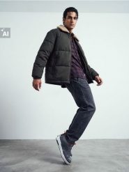 Kurtka puffer z kożuchowym kołnierzem - zielony. Zielone kurtki Sinsay, l, bez wzorów, bez kaptura. Za 139.99 zł.