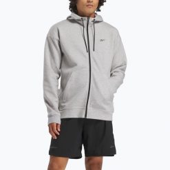 Bluza męska Reebok Athlete Full Zip. Szare bluzy z kapturem Reebok, m, bez wzorów, z bawełny, z kapturem. Za 279.99 zł.