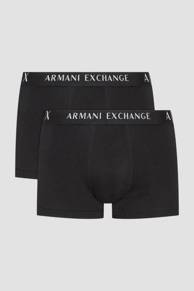 ARMANI EXCHANGE Czarne męskie bokserki 2PACK, Rozmiar L. Czarne bokserki Armani Exchange, l, bez wzorów. W wyprzedaży za 135.99 zł.