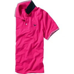 Shirt polo z bawełny pique bonprix ciemnoróżowy. Koszulki polo sportowe bonprix. Za 27.99 zł.