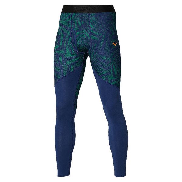 Legginsy Mizuno BT Virtual G3. Niebieskie legginsy długie sportowe Mizuno, bez wzorów, do biegania. Za 319.00 zł.