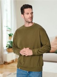 Bluza - khaki. Brązowe bluzy bez kaptura Sinsay, l, bez wzorów, z materiału, bez kaptura. W wyprzedaży za 27.99 zł.