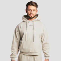 Bluza męska z kapturem oversize szara Aura. Szare bluzy z kapturem GYMBEAM, m, bez wzorów, z bawełny, z kapturem. Za 139.90 zł.