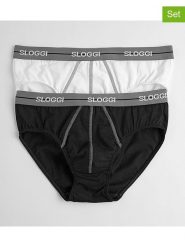 Sloggi Slipy (2 pary) w kolorze czarnym i białym rozmiar: XL. Białe slipki Sloggi, xl, bez wzorów. Za 30.78 zł.