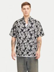 Jack&Jones Koszula Joshua 12271089 Czarny Wide Fit. Czarne koszule Jack&Jones, m, bez wzorów, z bawełny, bez kołnierzyka, bez ramiączek. Za 79.99 zł.
