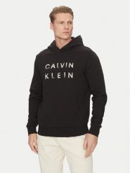 Calvin Klein Bluza Enlarged Logo K10K114261 Czarny Regular Fit. Czarne bluzy CALVIN KLEIN, m, bez wzorów, z bawełny, bez kaptura. Za 259.99 zł.
