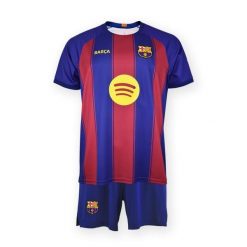 Komplet piłkarski junior koszulka i spodenki FC Barcelona Pedri. Krótkie spodenki sportowe FC Barcelona, bez wzorów. Za 279.00 zł.